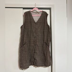 Vintage 90s Button-Up Pinafore Dress - Crossroads Women - 3X